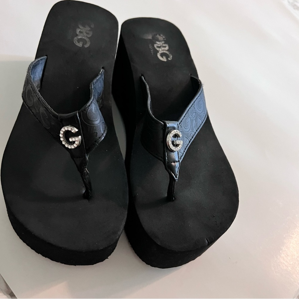 Vintage Black Platform Sandals